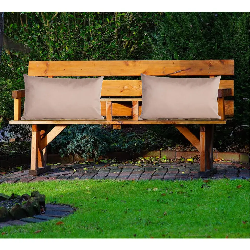 Anna's collection buiten/tuin kussens - taupe/beige - 30 x 50 cm