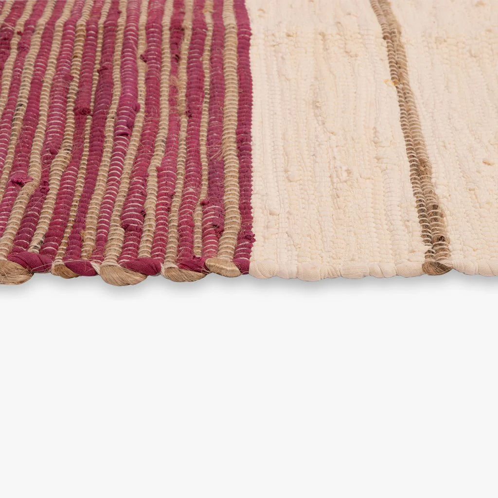 Tapete de Algodão e Juta Bege e Rosa 120x180 BLIDA