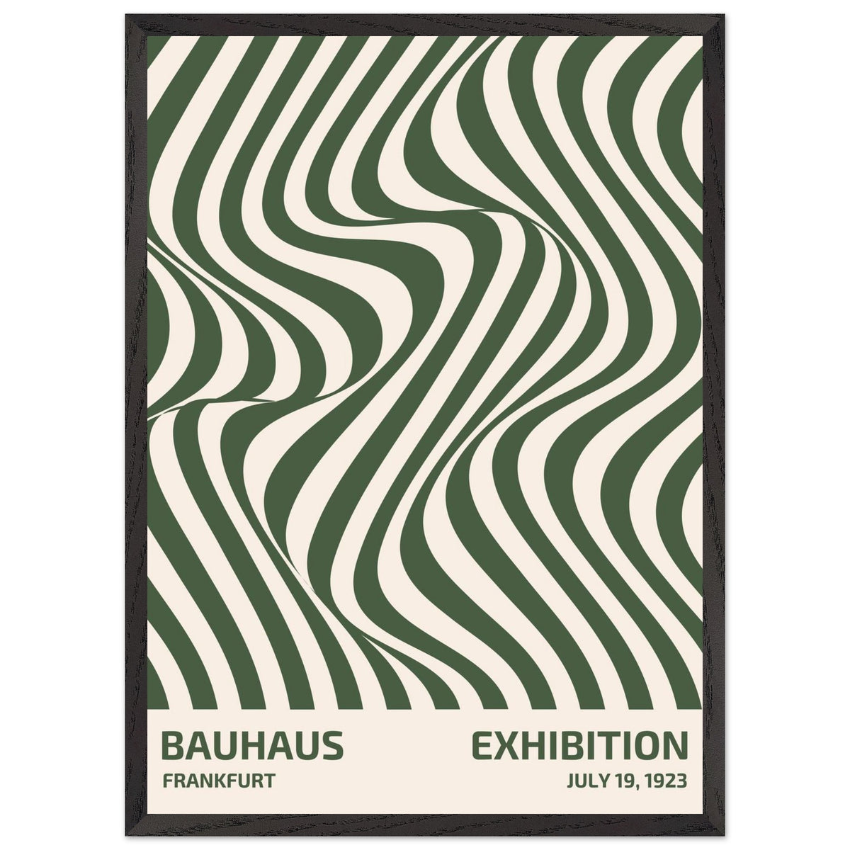 Artfulprints Poster met Lijst Bauhaus - Exhibition Frankfurt green  - 50x70 cm - Groen