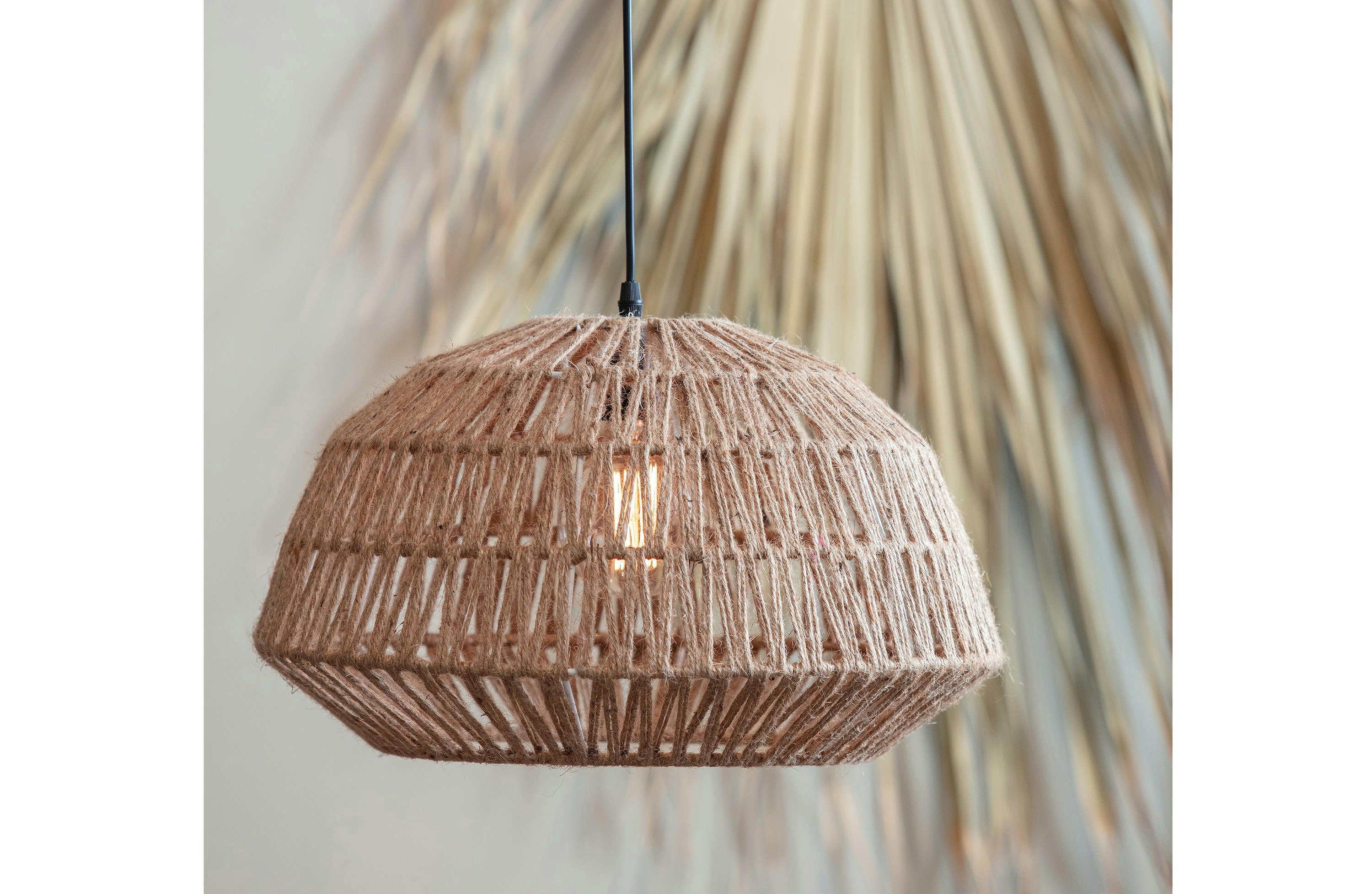 KACE - Suspension lampe en jute beige