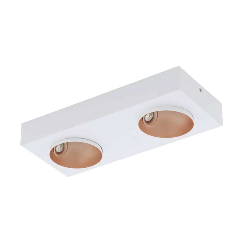 Spot encastrable LED Ronzano blanc et or rose dimmable 2 x 3,3 W EGLO