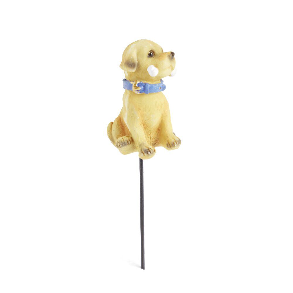 Pic décoratif à planter forme chien plastique 7x4,5x20cm