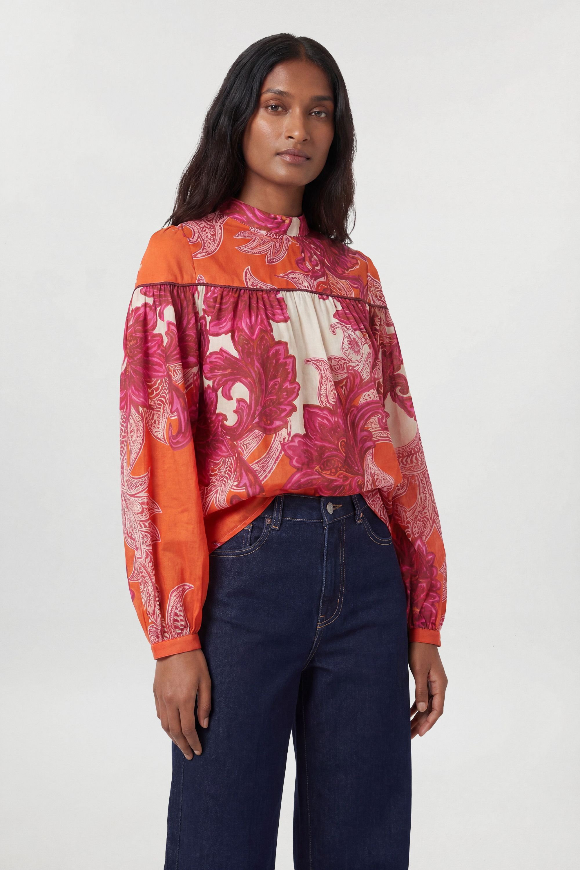 KarenMillen Baroque Balloon Sleeve Blouse