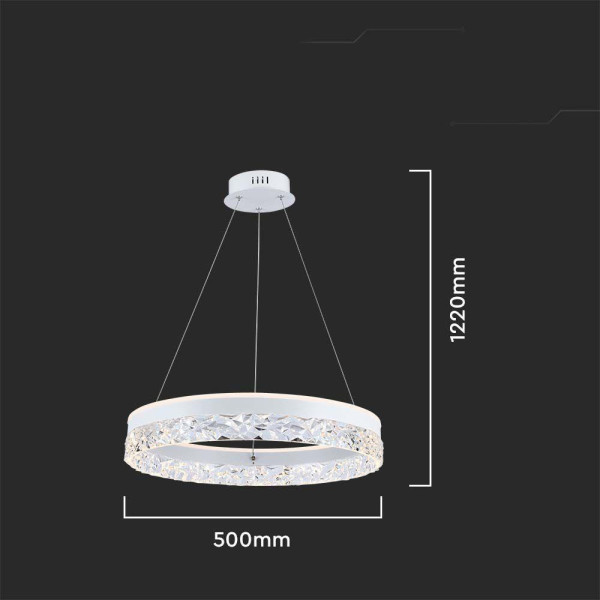 Lampa wisząca VT-7581 biała LED 1x25W Ciepła biel 3000lm V-TAC