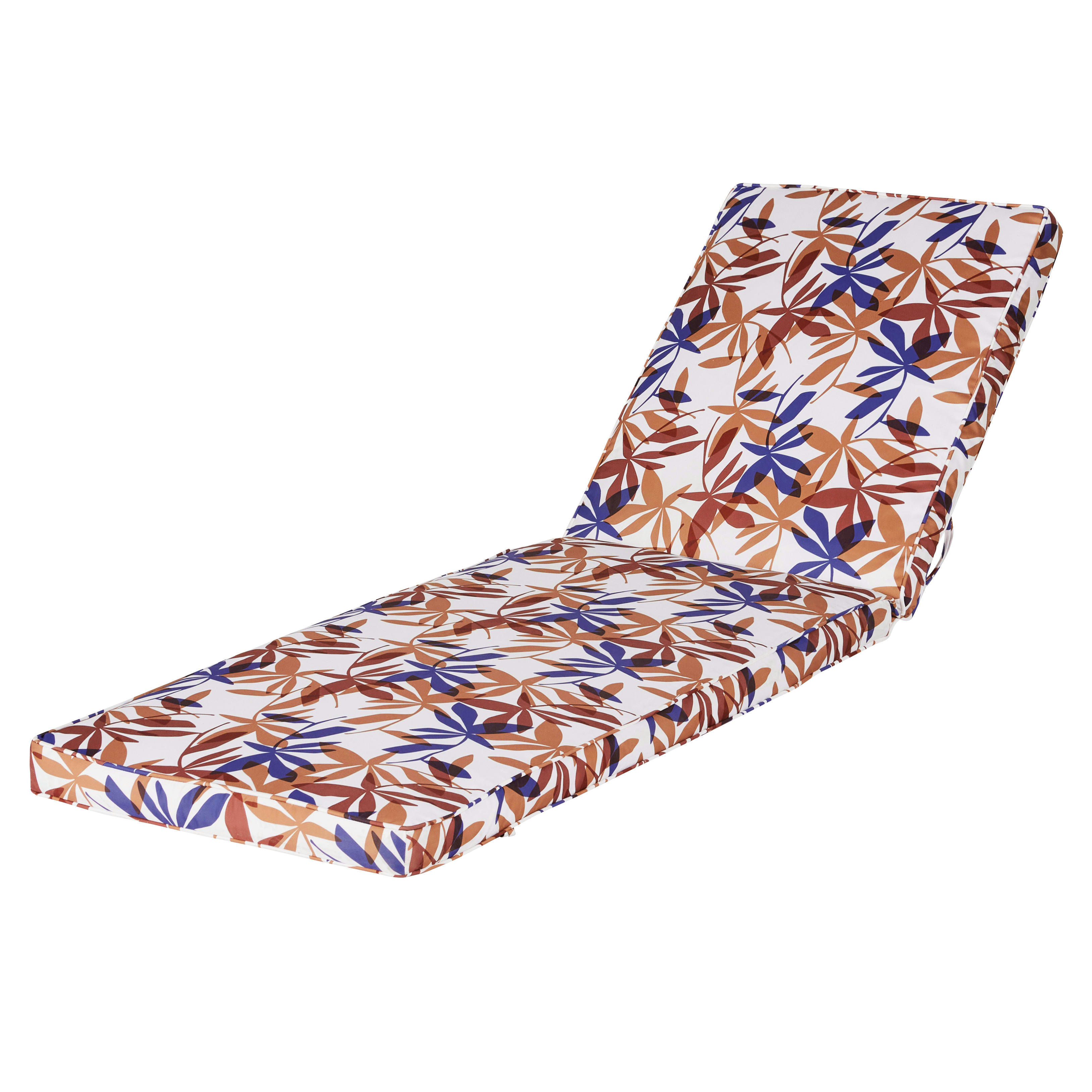 Sunny - Matelas pour bain de soleil en polyester recyclé motif feuillage multicolore