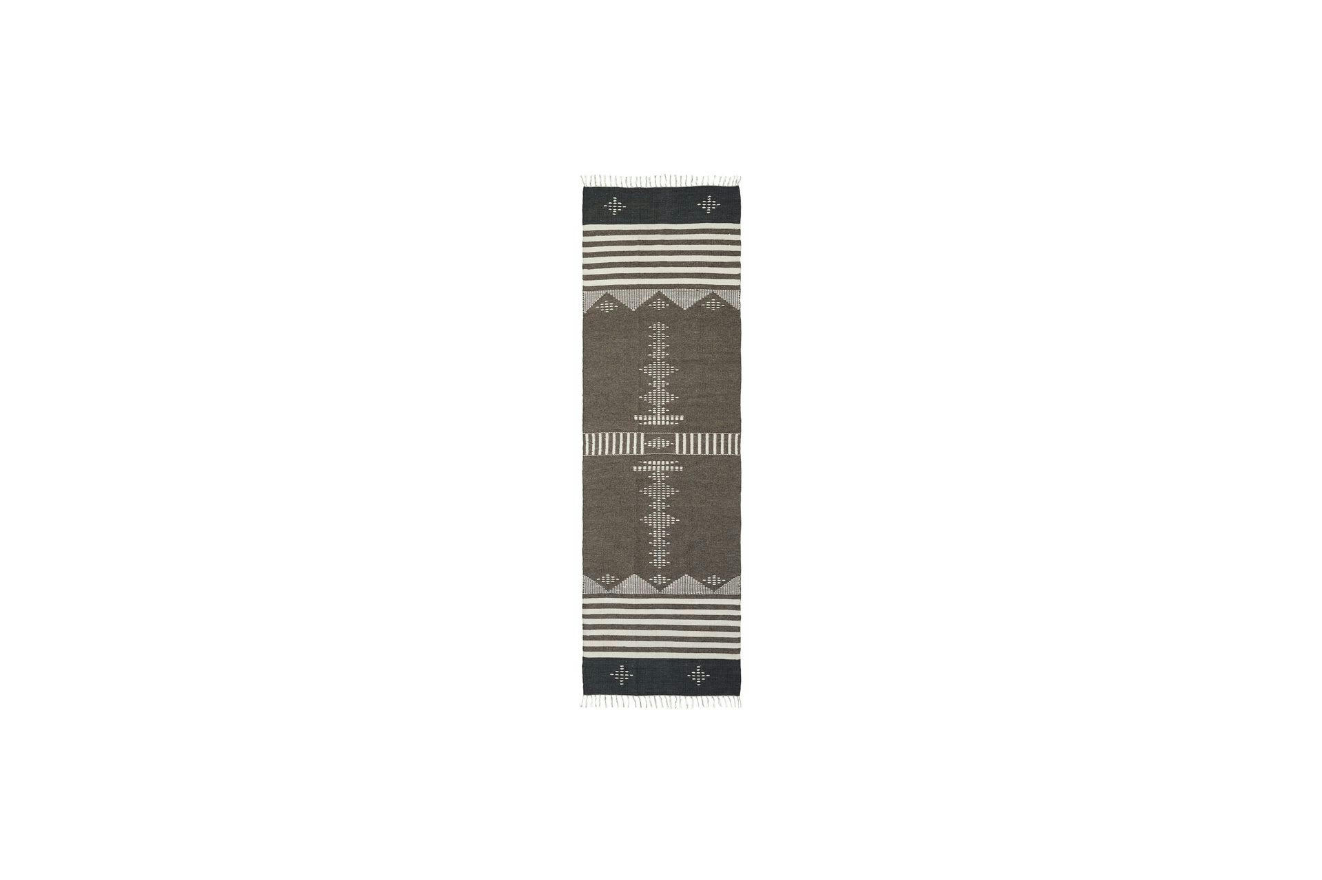 COTO - Grand tapis à motif en laine et en coton multicolore 300x90 cm