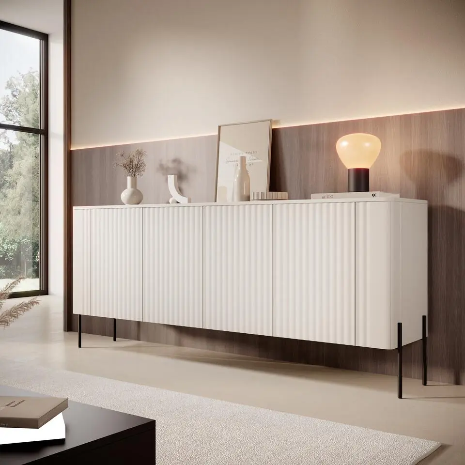 Meubella - Vivi - Dressoir - Beige - 190 cm