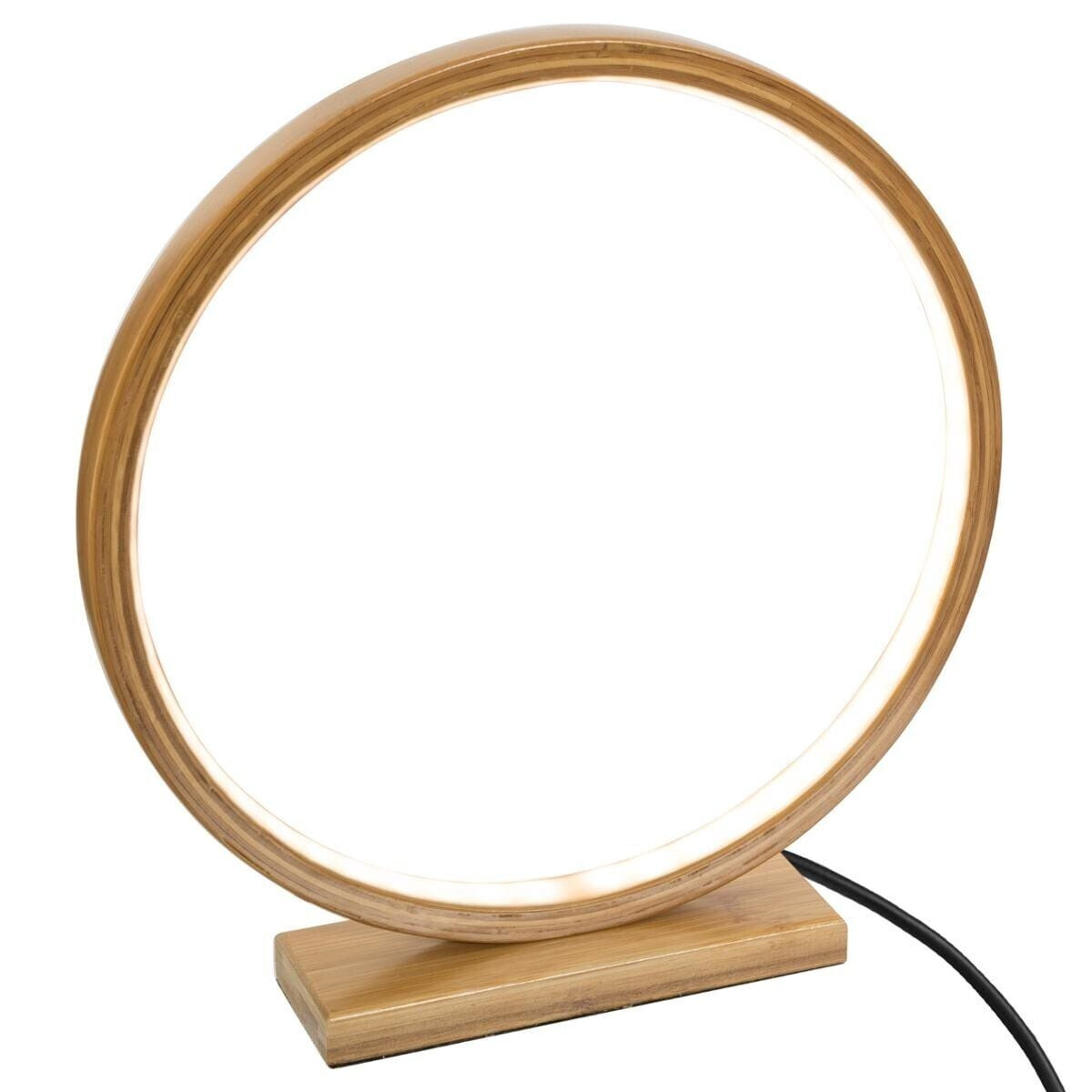 LAMPKA z taśmą LED Stela BAMBUSOWA okrągła