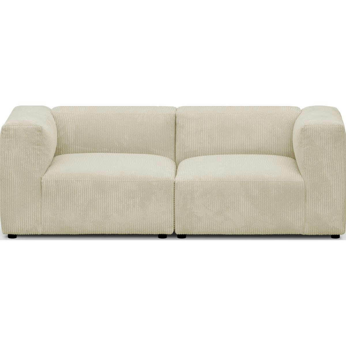 MODULO - Canapé modulable 3 places en velours côtelé beige