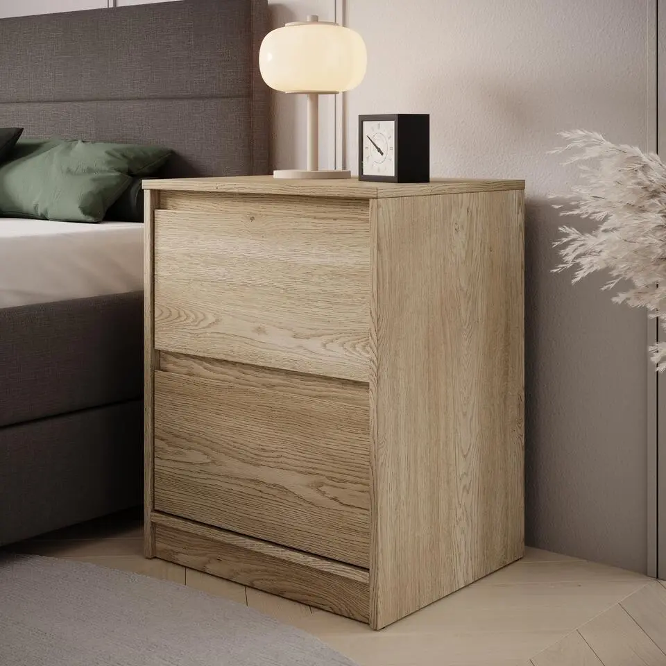 Meubella - Nachtkastje Cuarto - Eiken - 47 cm