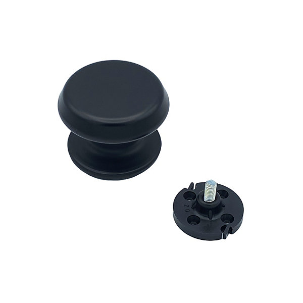 Bouton tirant de porte fixe D80 mm en aluminium Noir - breveté - lot de 6 boutons