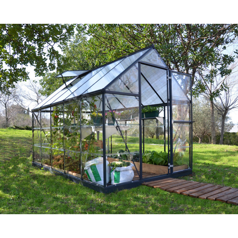 Serre en polycarbonate Hybrid grise 5,4 m² CANOPIA