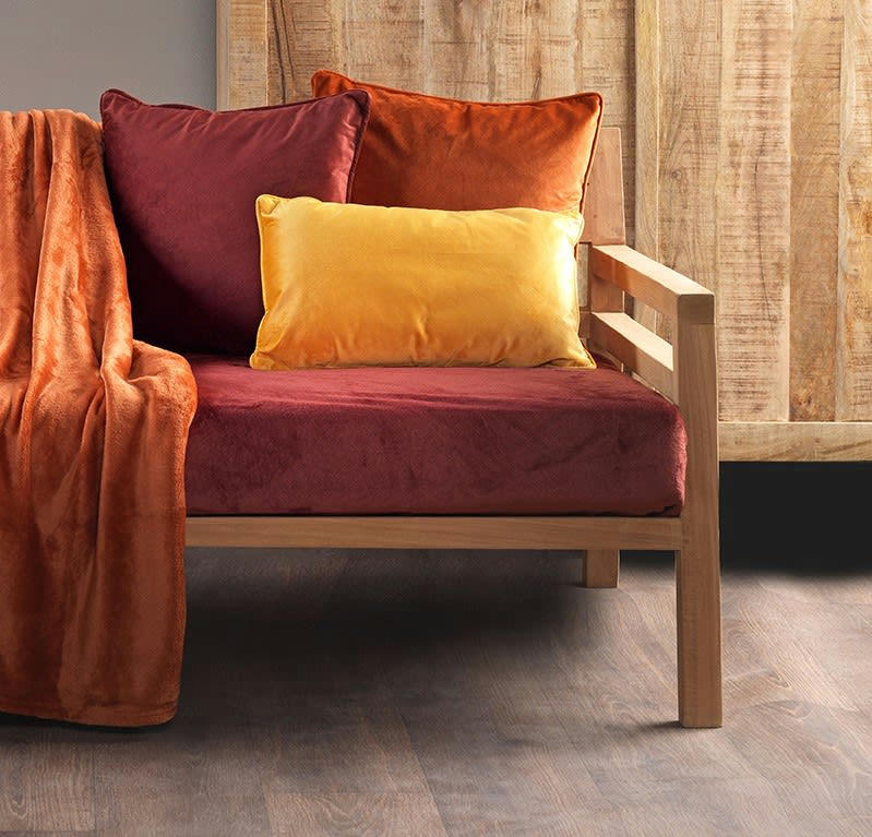 FINN - Housse de coussin jaune en velours-30x50 cm uni