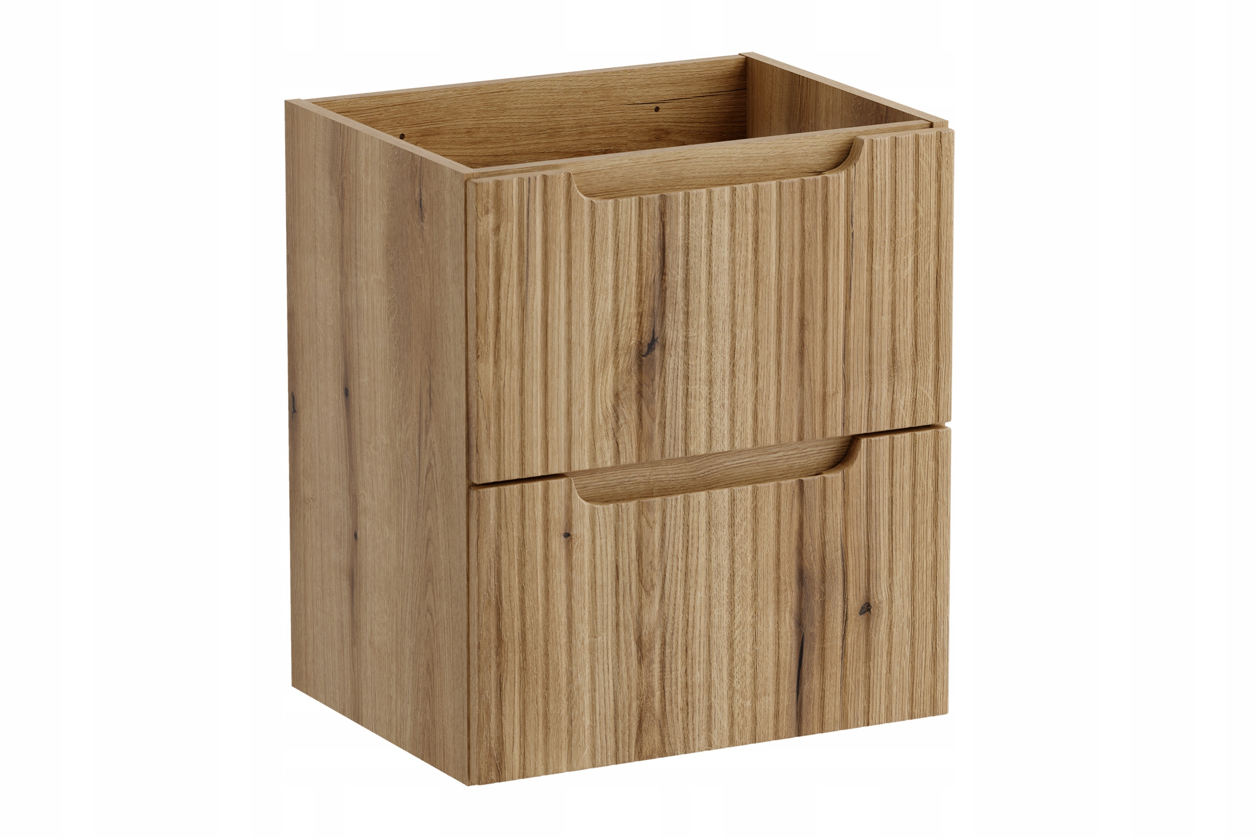 Szafka pod umywalkę NOVA 50 cm dąb Coast Evoke ryflowana 2 szuflady