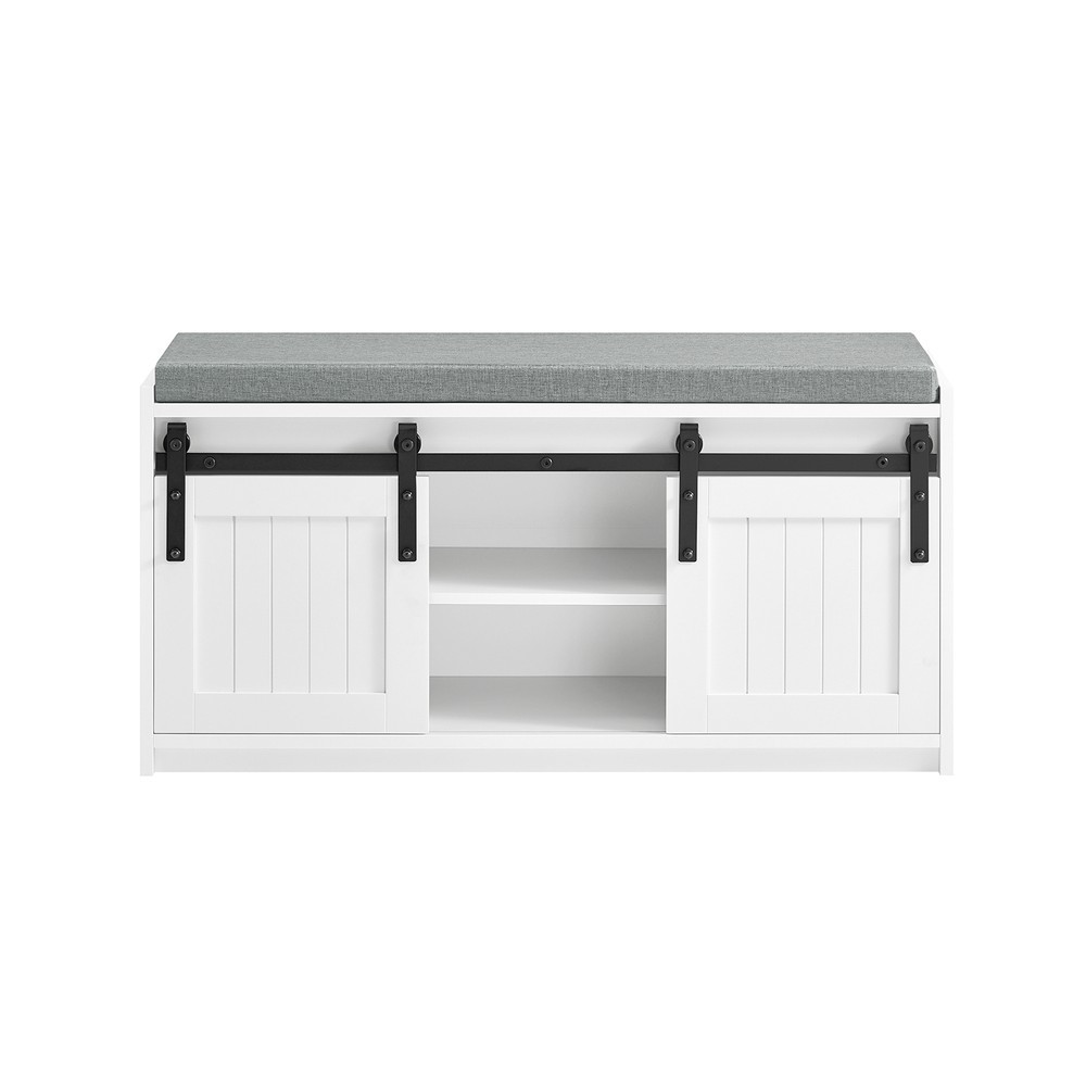 SoBuy Szafka na buty z dwoma drzwiami Biały 90x35x46cm FSR133-K-W