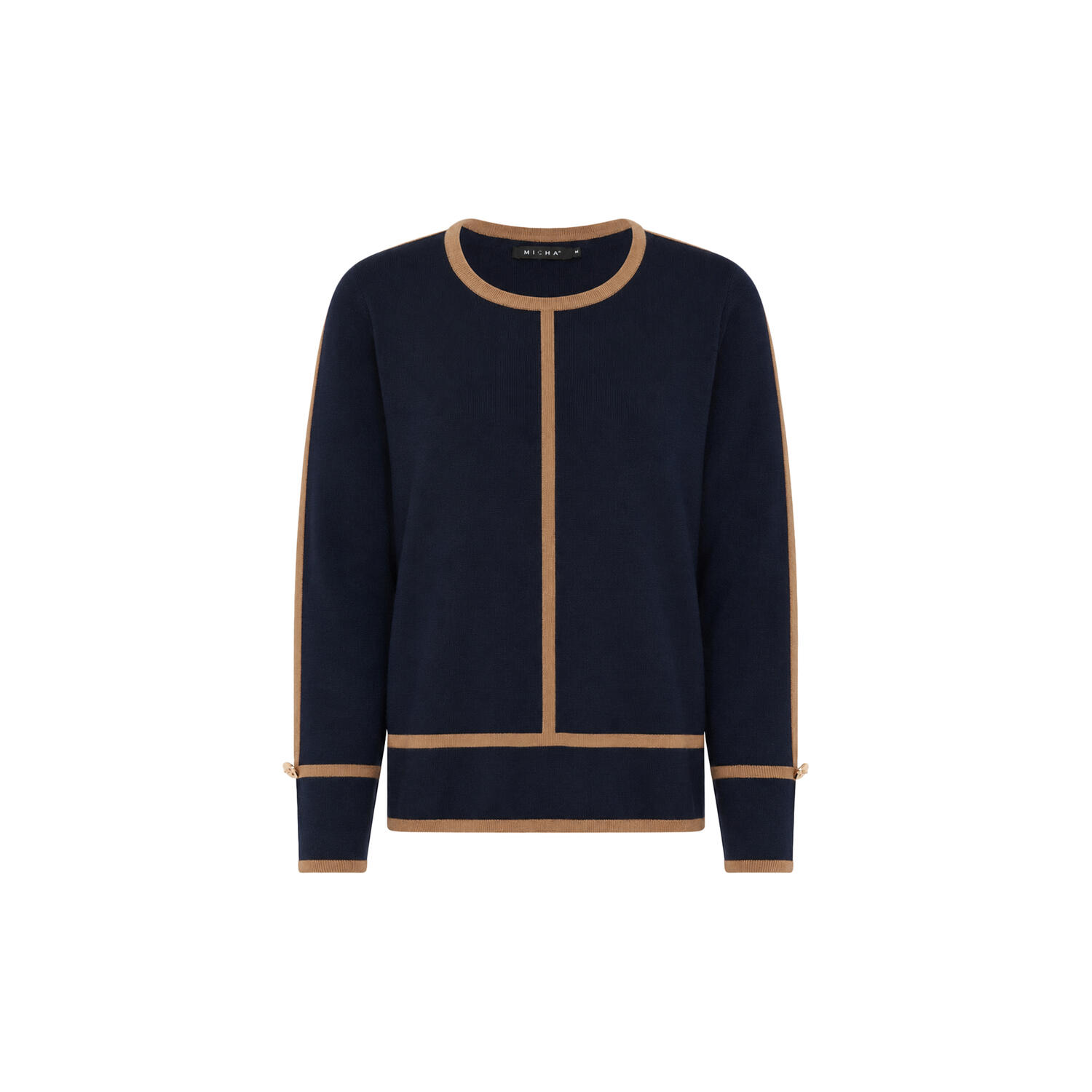 Jumper Sporty Milano Knit, navy/camel