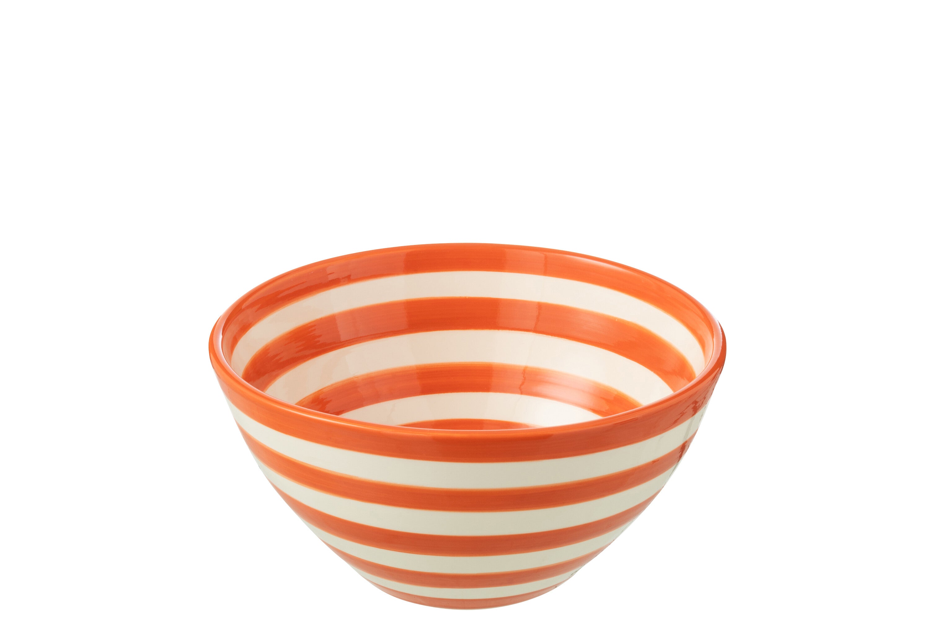 J-Line kom Granada Stripes High - keramiek - wit oranje - me