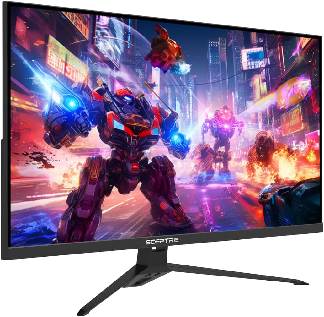 Sceptre New IPS 24-inch Gaming Monitor 180+Hz DP x2 HDMI x2 1ms 100% sRGB Build-in Speakers Machine Black 2026 (E248B-FPT168 Series)
