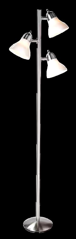 CANVAS 3-Head Plastic Shade Floor Lamp, 64-in, Brushed Nickel