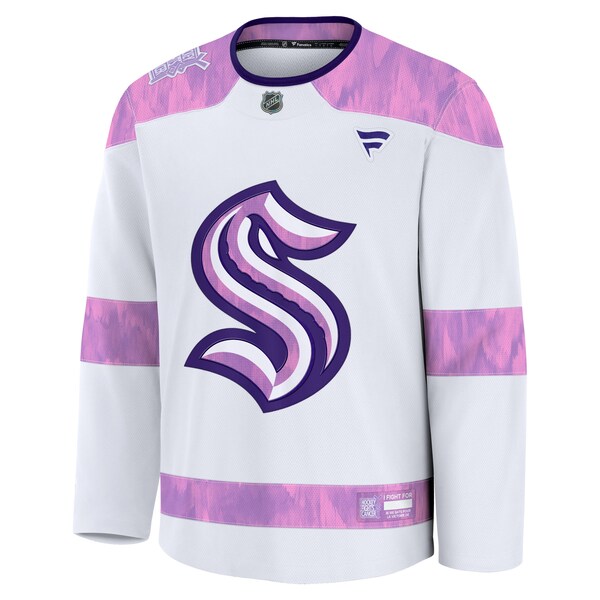 Seattle Kraken  Hockey Fights Cancer Practice Jersey - White