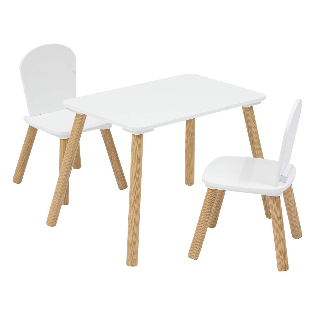 Children's table and 2 chairs set "Alex" White, 3 pieces