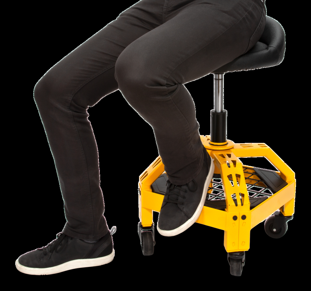 DEWALT Adjustable Height Swivel Shop Stool, 22.5-in to 26.8-in