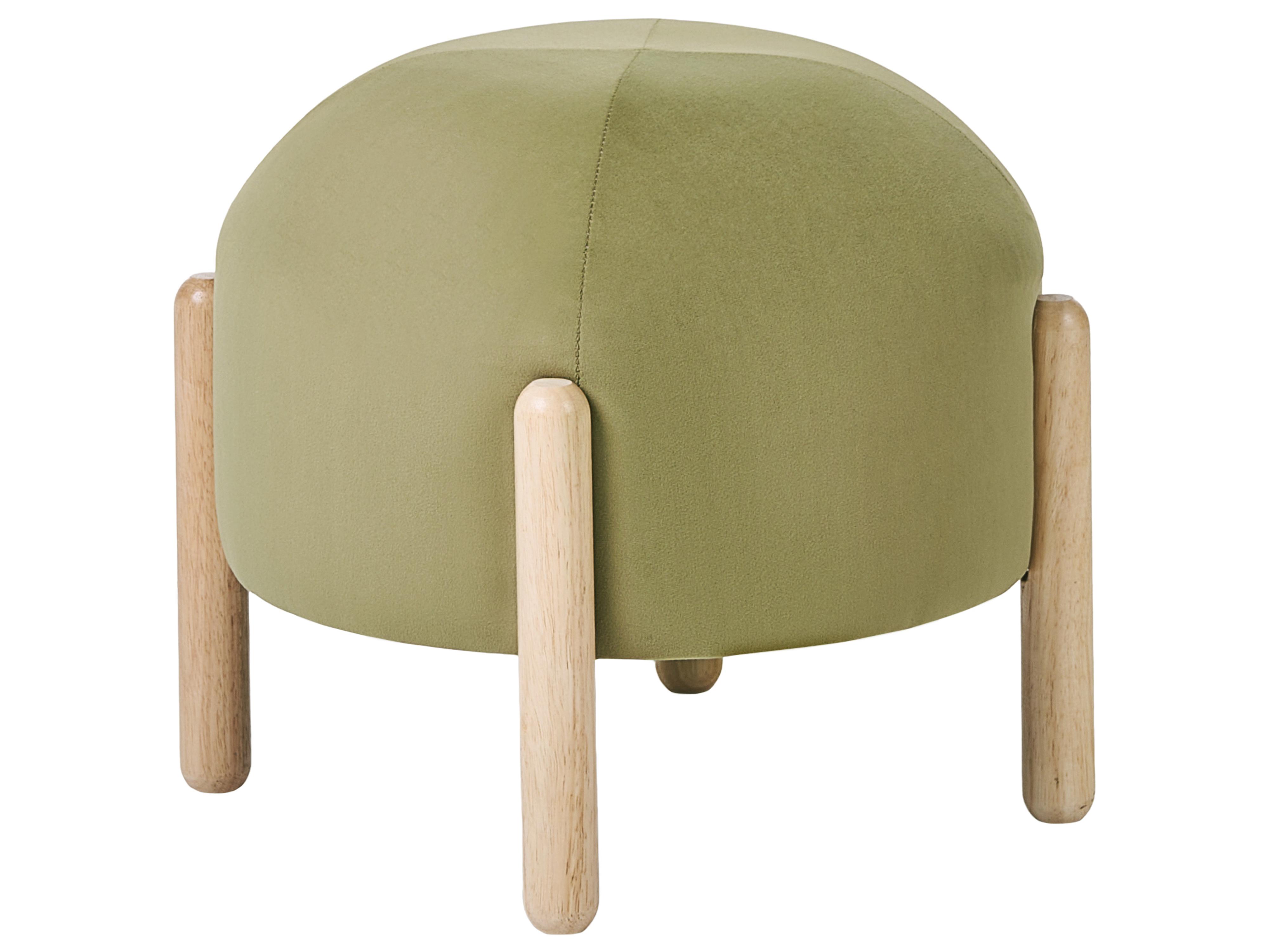 Footstool HELEN Velvet Olive Green Green