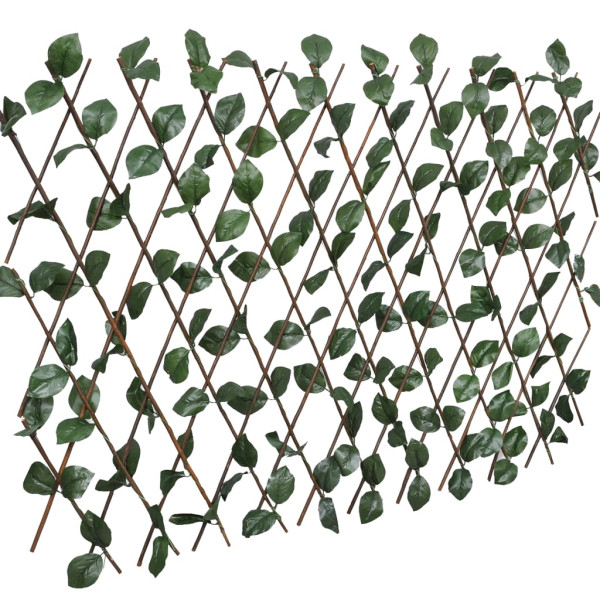 Zestaw 5 Szt. Płot Kratka Z Wierzby Z Sztucznymi Listkami 180x60 cm