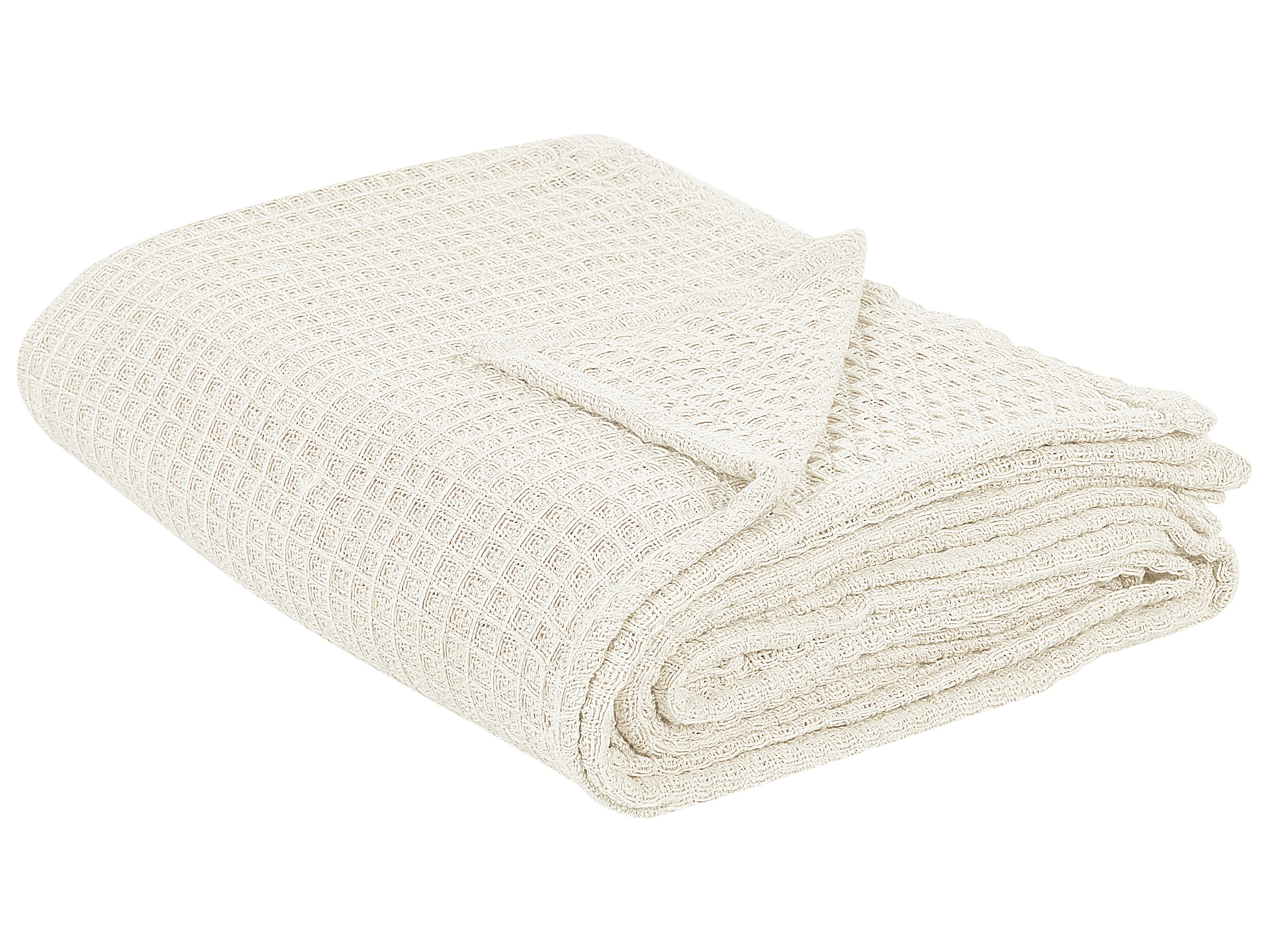 Bedspread CHAGYL Cotton 150 x 200 cm Light Beige