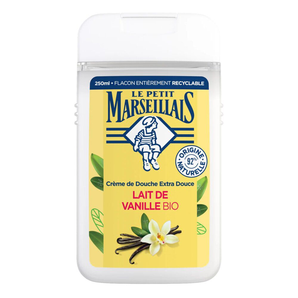 Crème de douche Le Petit Marseillais lait de vanille bio 250ml