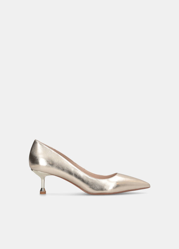 D&eacute;collet&eacute; laminata con tacco basso