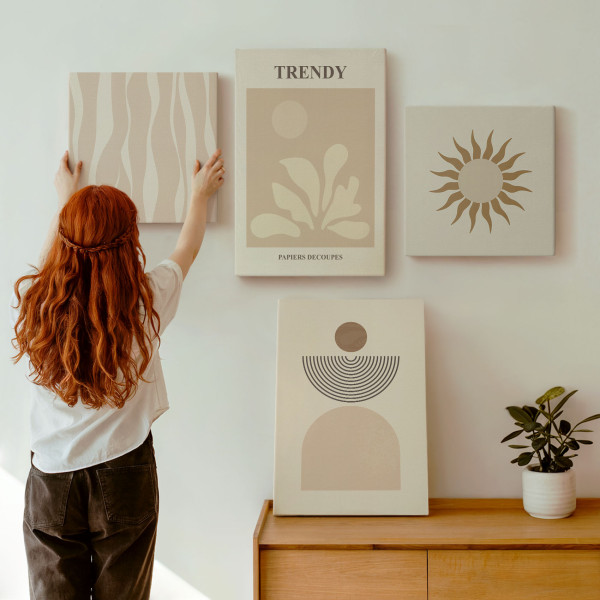 Obraz canvas 4 częściowy Kompozycje beż |40x40, 40x60| Wallfluent