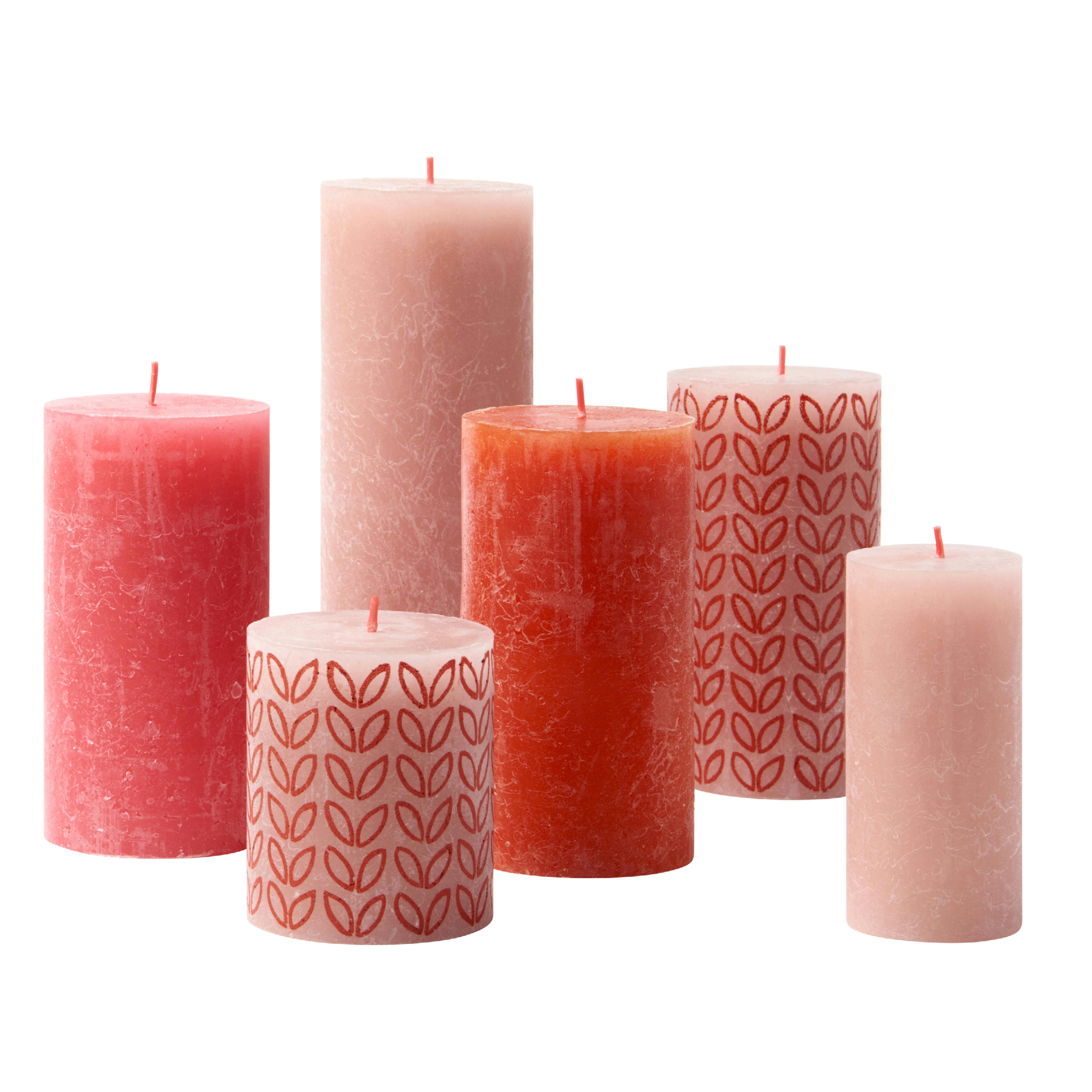 - Lot De 6 Bougies, Rose
