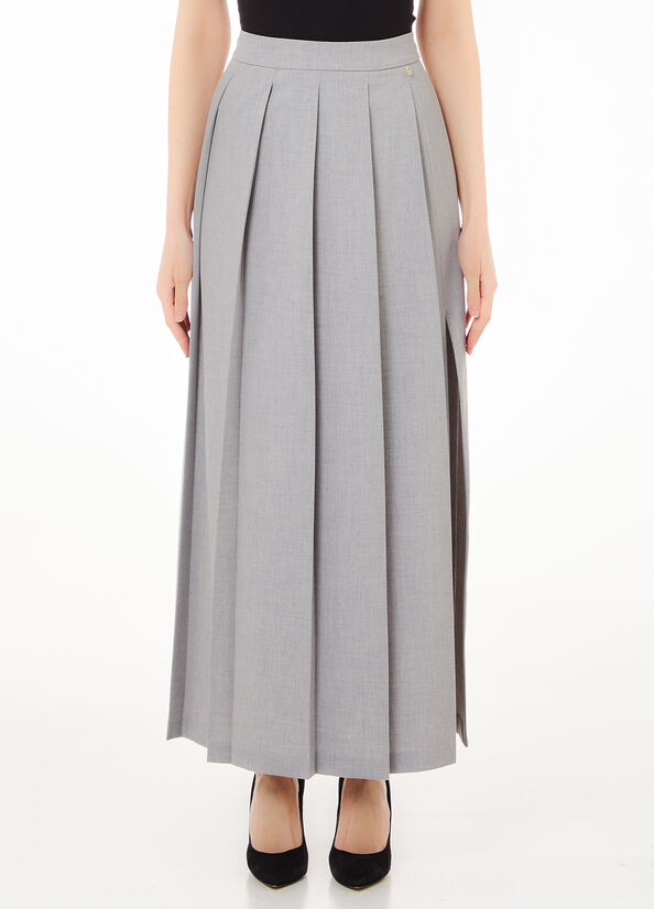 Gonna a pieghe in twill