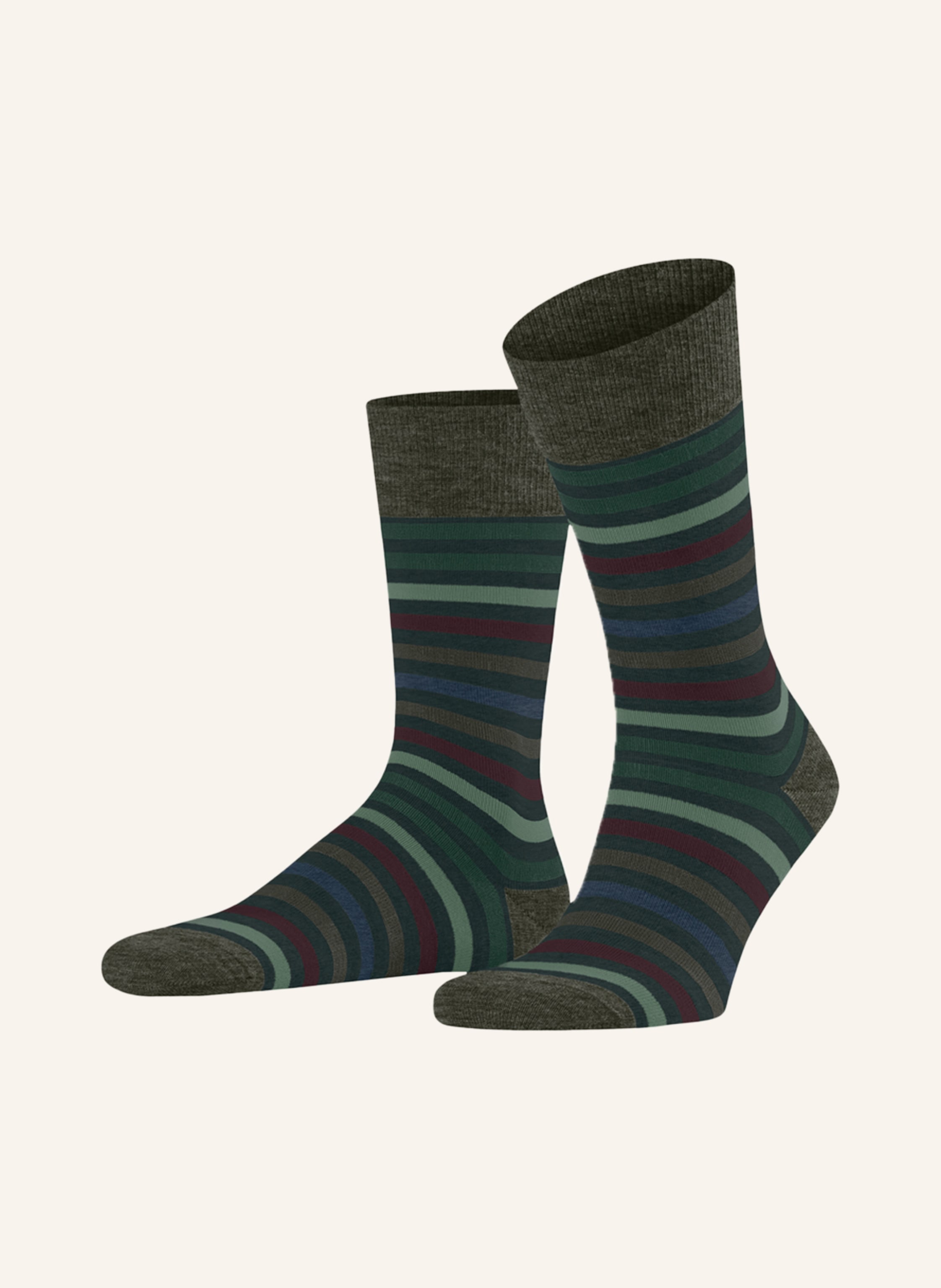FALKE Strümpfe TINTED STRIPE mit Merinowolle