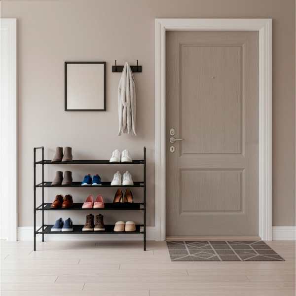 Stojak na buty 4 poziomy regał na obuwie szafka z półkami 75x72x28 cm