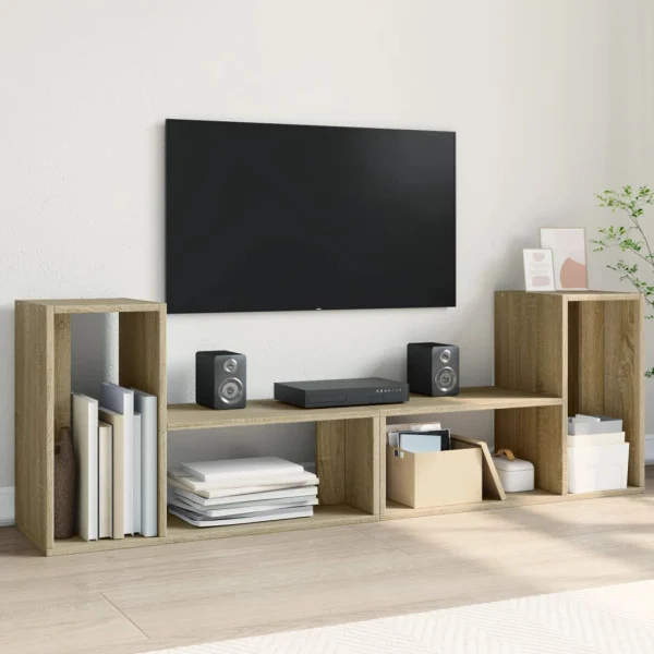 Szafka Pod Telewizor Półka Stolik RTV Brązowy 75x30x50 cm