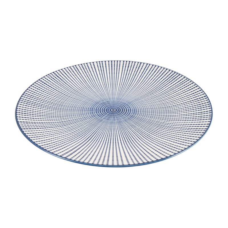 Dinerbord blue print - stripes - &Oslash;26 cm