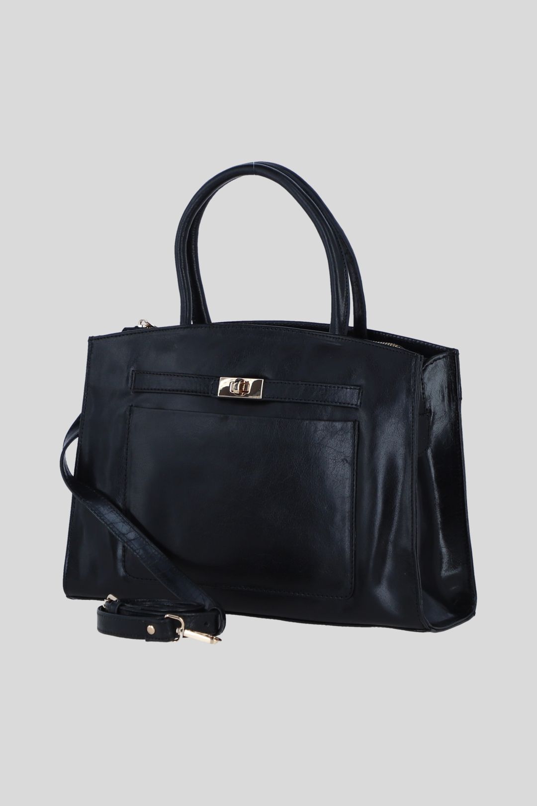 Ashwood Leather Real Leather Structured Handbag with Detachable Strap