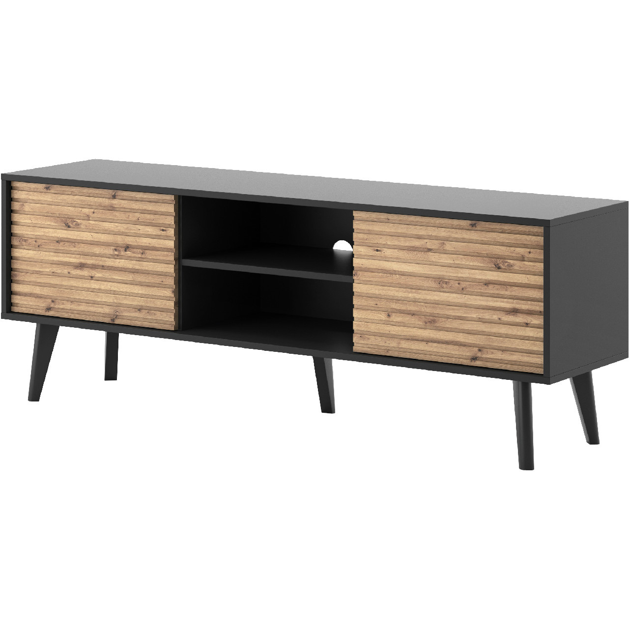 Szafka RTV WILLY 01 czarny / dąb artisan