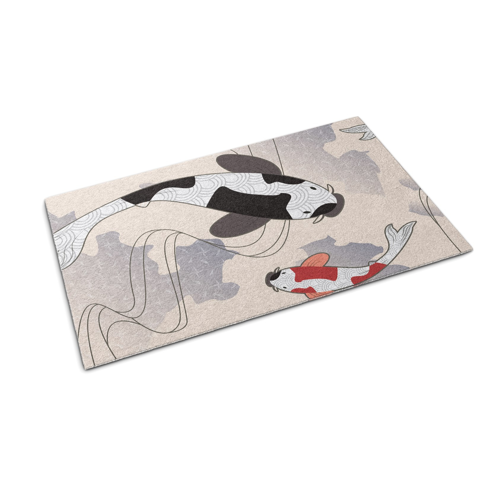 Wycieraczka do butów 60x40 Rybki Koi oczko wodne design Tulup
