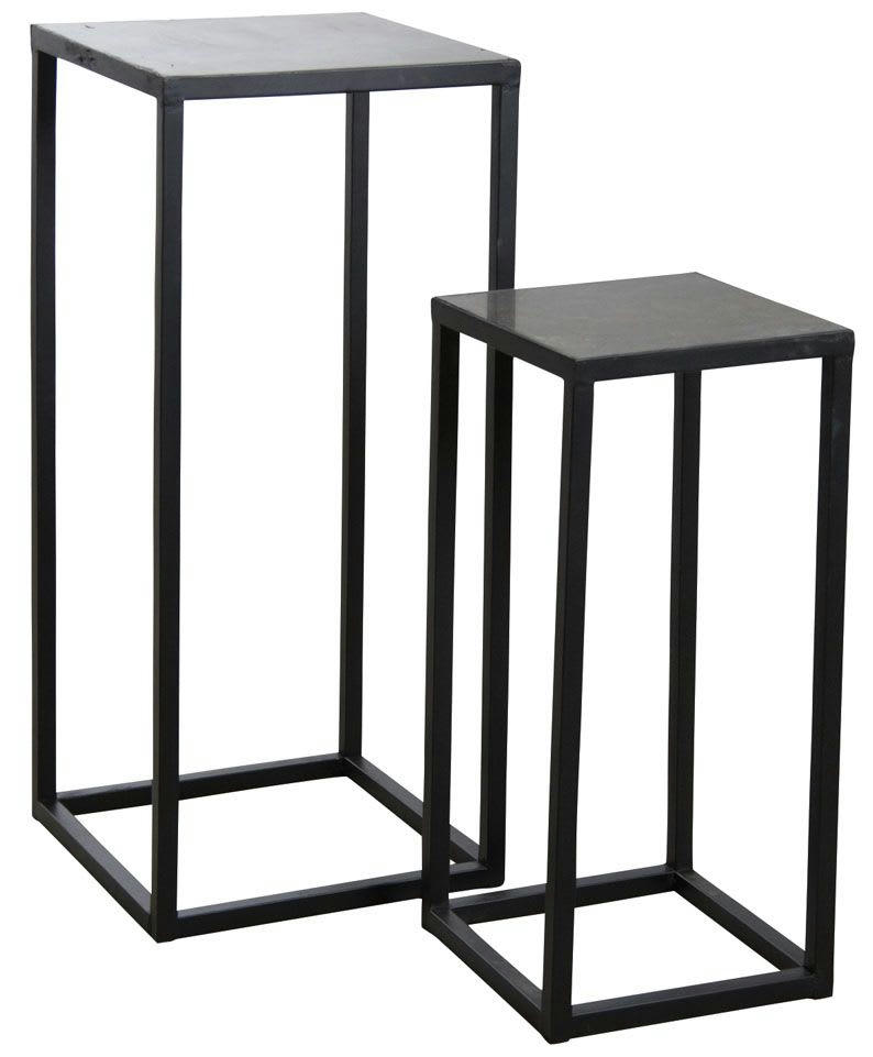 - Sellettes en métal et pierre (lot de 2)