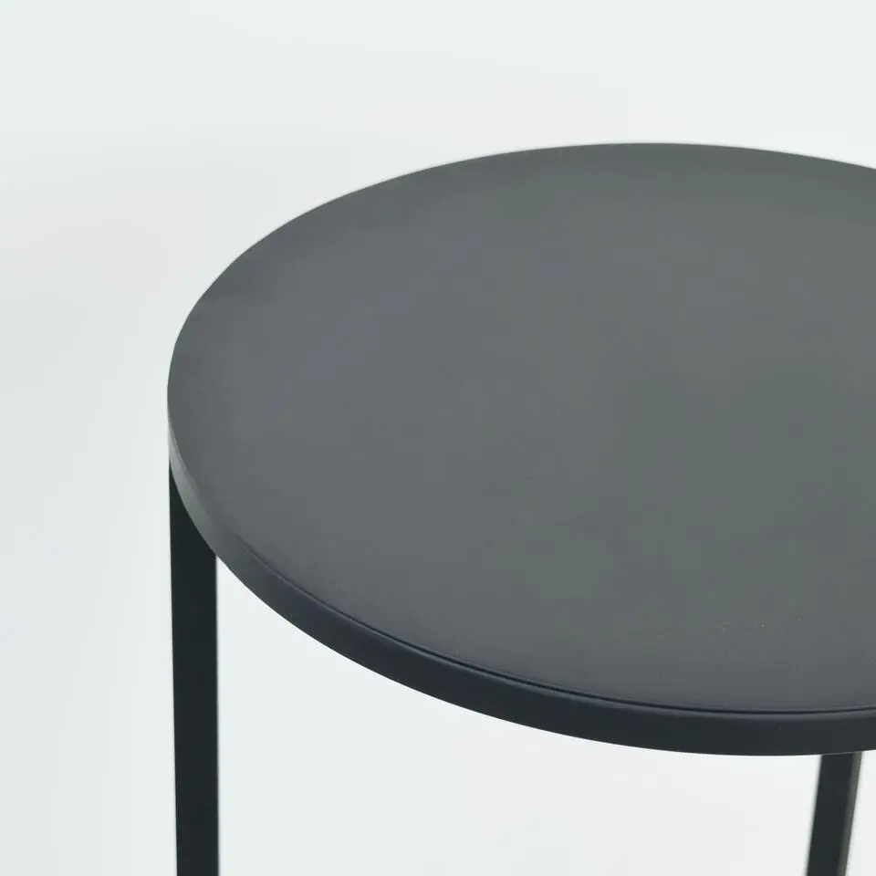 LOFT42 Sense ronde Plantenzuil - Zwart metaal - 35x35x80