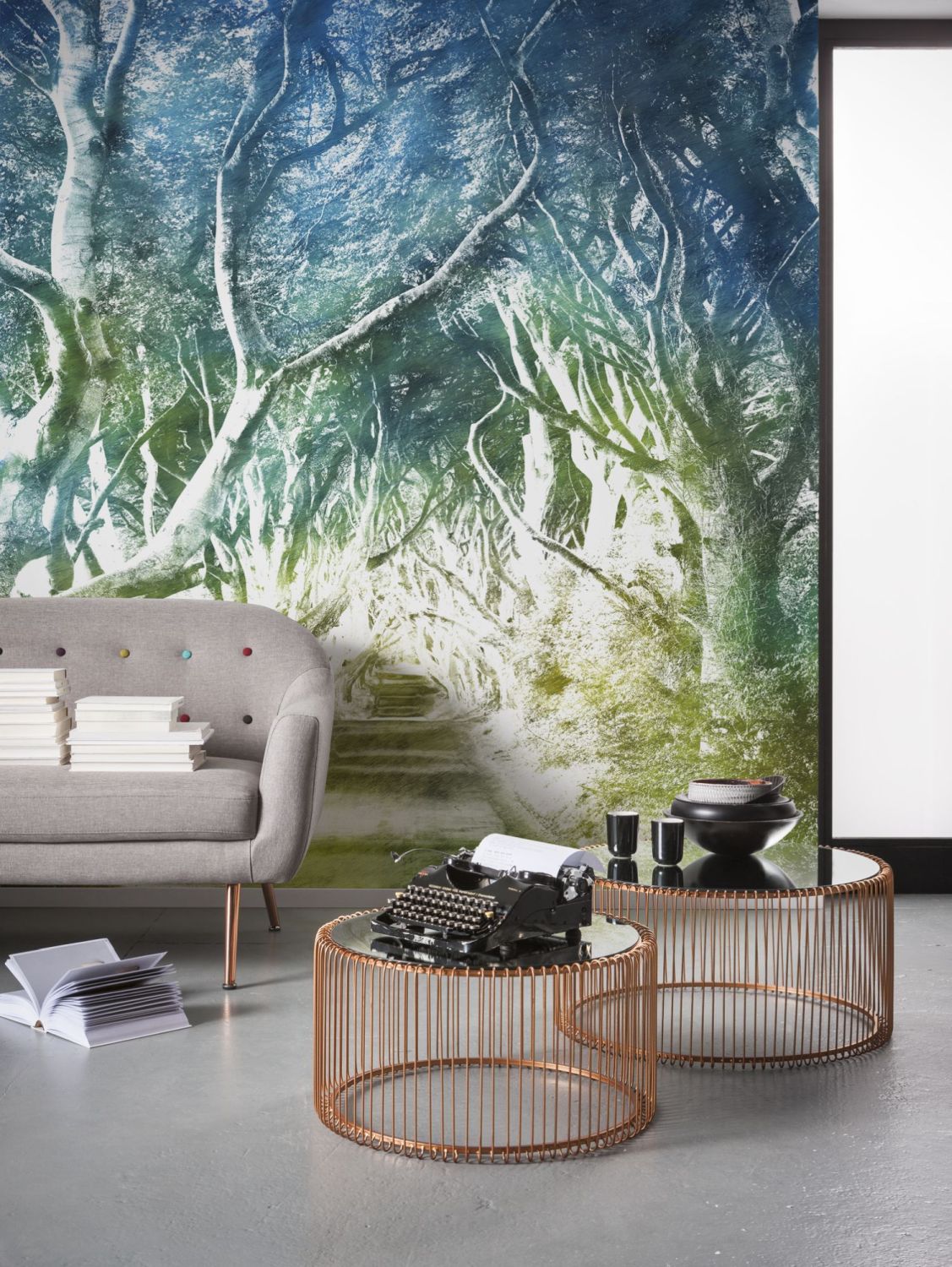 Sanders & Sanders fotobehang landschap groen en blauw - 200 x 250 cm - 611921