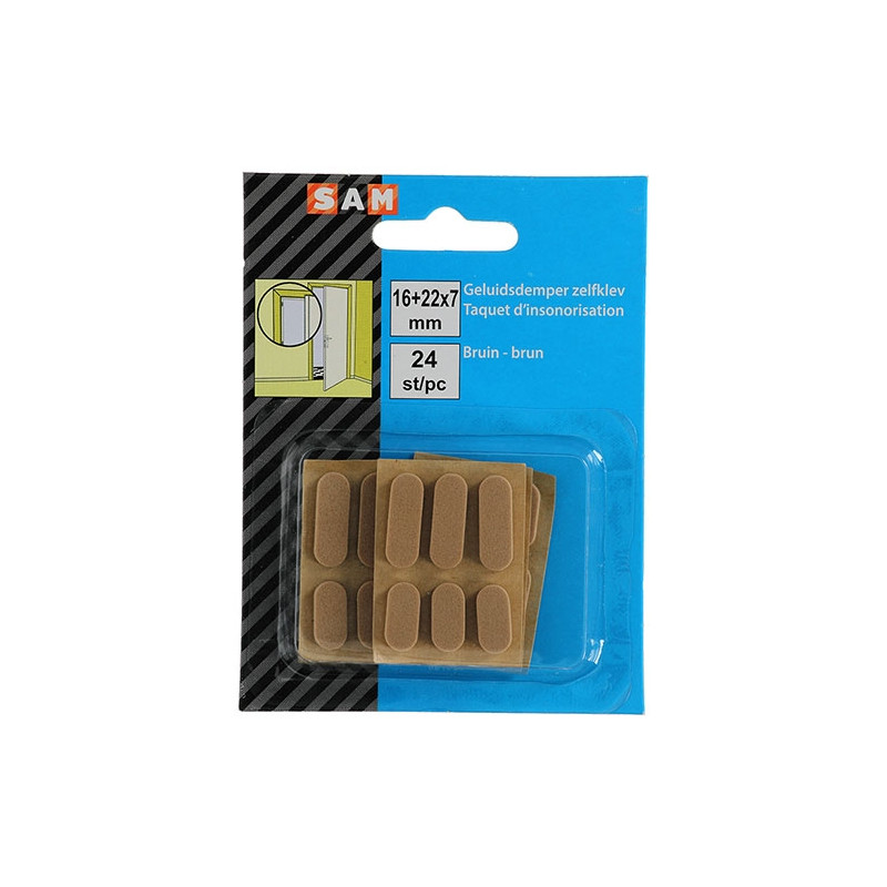 Butée d'insonorisation en mousse adhésive brune 24 pièces