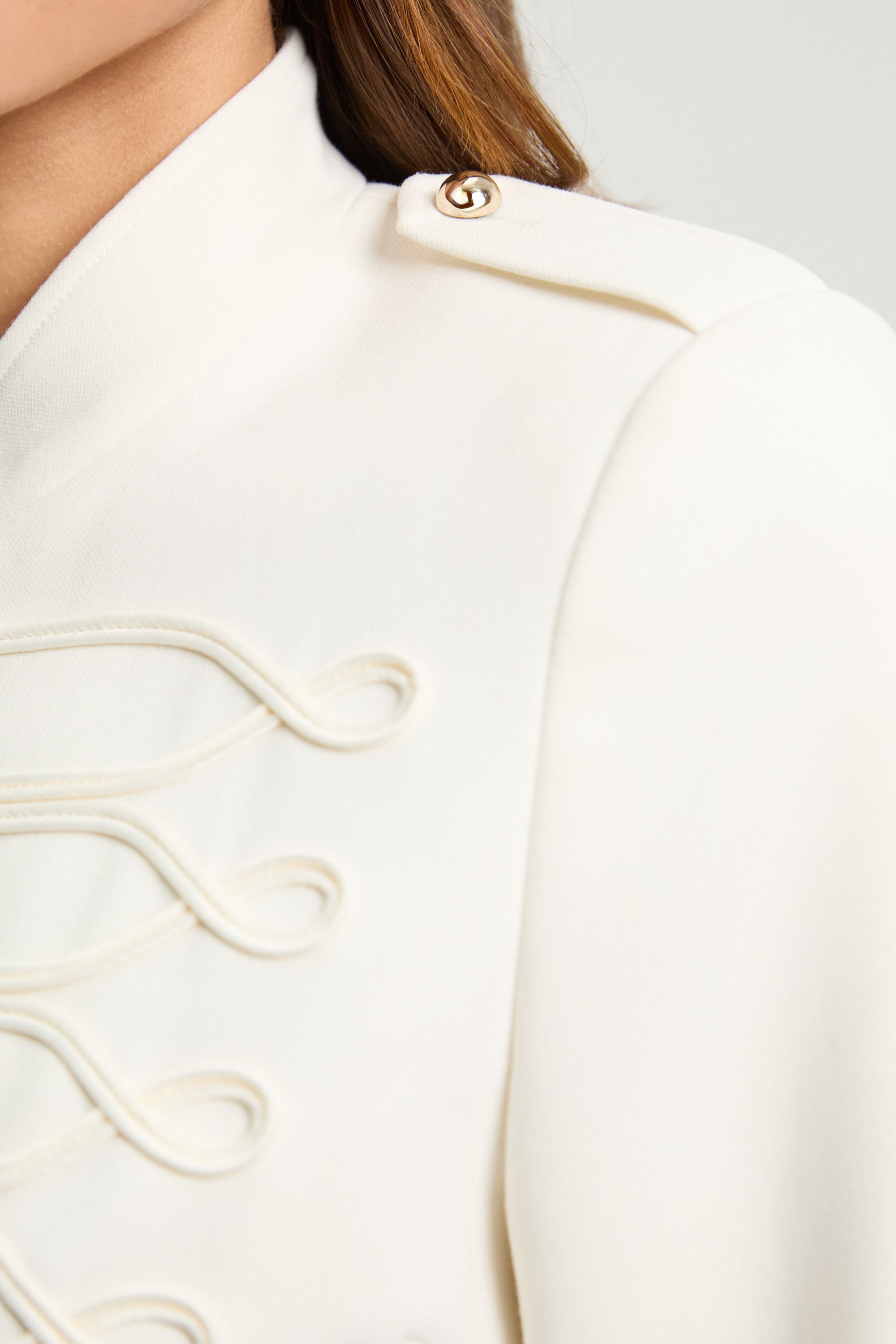 KarenMillen Compact Stretch Tape Detail Military Jacket