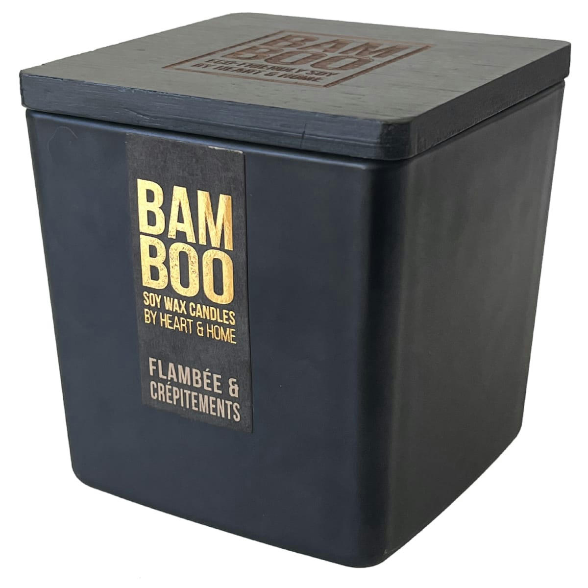 - Grande bougie Heart and Home bambou flambée et crépitements