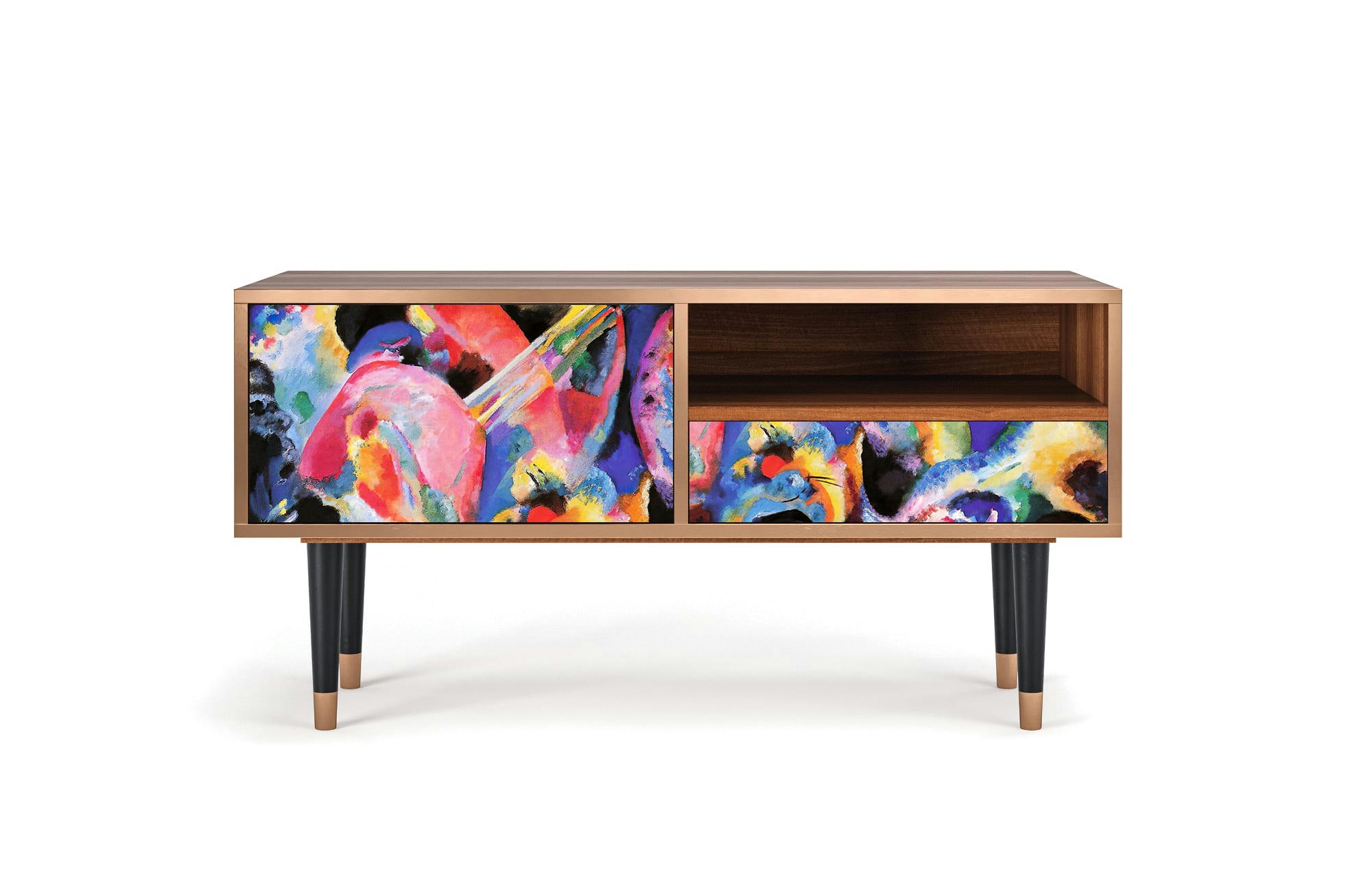 KANDINSKY - Meuble TV  multicolore 1 tiroir et 1 porte L 115 cm