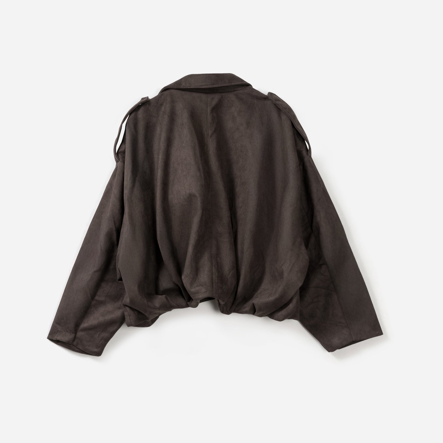 Veste TEXTO marron suédé oversize cropped