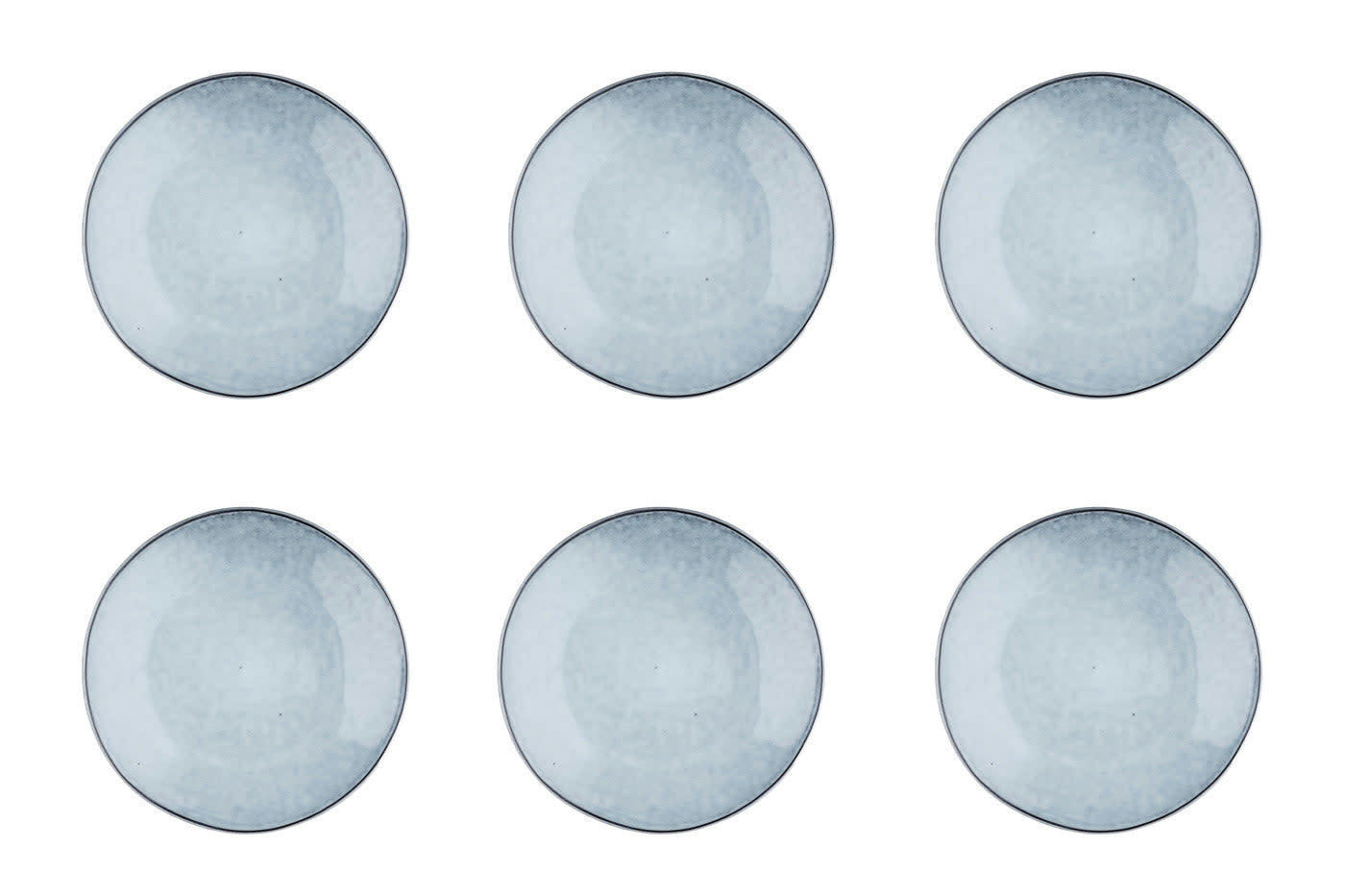 REACTIV - Lot de 6 assiettes à dessert en grès gris D21.5